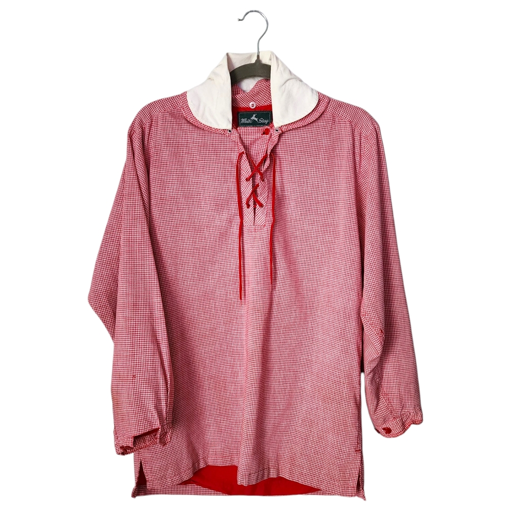 WHITE STAG x VINTAGE 1950's gingham‎ Red White nylon lined top double collar